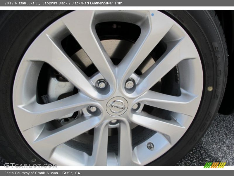 Sapphire Black / Black/Red Leather/Silver Trim 2012 Nissan Juke SL