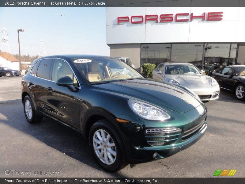 Jet Green Metallic / Luxor Beige 2012 Porsche Cayenne
