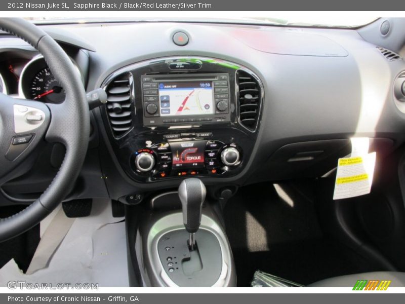 Sapphire Black / Black/Red Leather/Silver Trim 2012 Nissan Juke SL