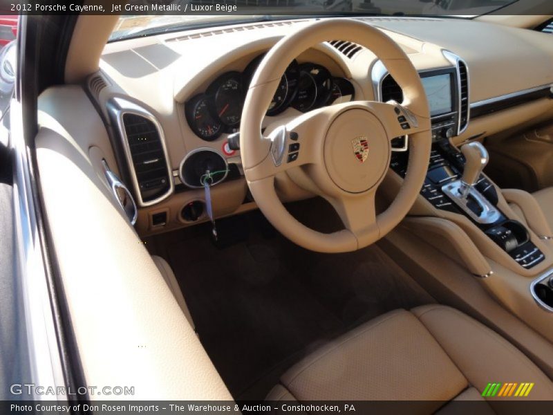 Jet Green Metallic / Luxor Beige 2012 Porsche Cayenne