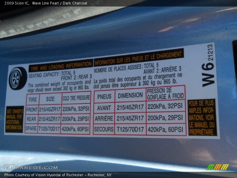 Wave Line Pearl / Dark Charcoal 2009 Scion tC