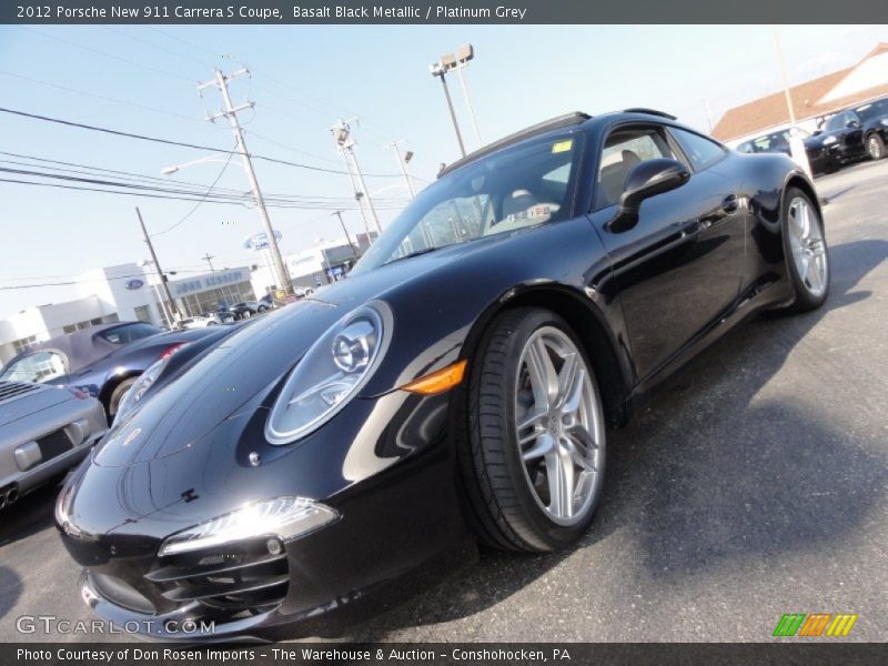 Basalt Black Metallic / Platinum Grey 2012 Porsche New 911 Carrera S Coupe