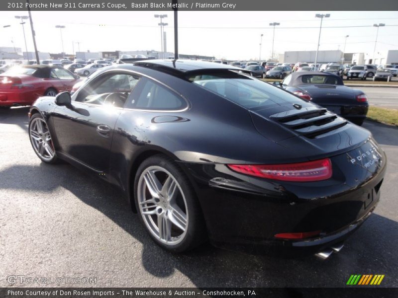 Basalt Black Metallic / Platinum Grey 2012 Porsche New 911 Carrera S Coupe