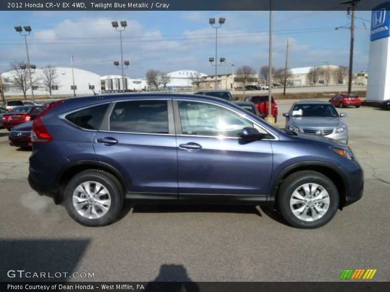 Twilight Blue Metallic / Gray 2012 Honda CR-V EX 4WD