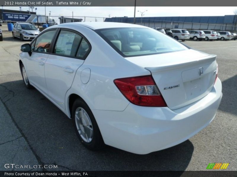 Taffeta White / Gray 2012 Honda Civic HF Sedan