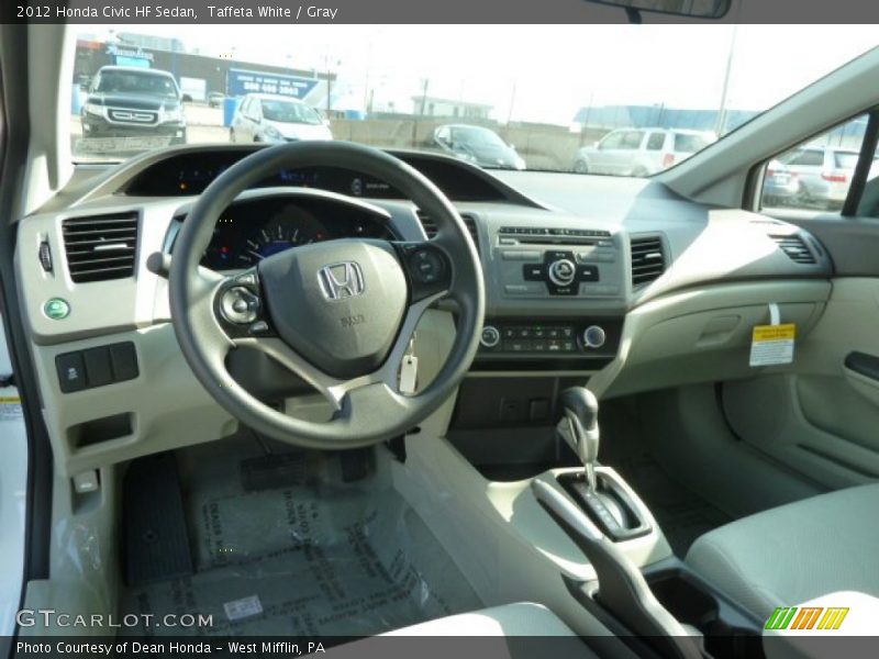 Taffeta White / Gray 2012 Honda Civic HF Sedan