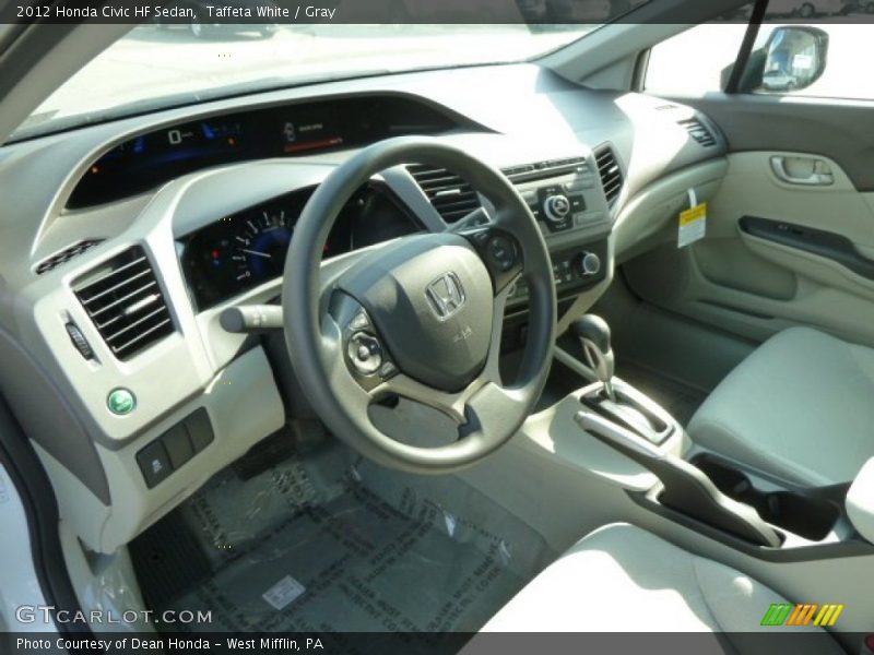 Taffeta White / Gray 2012 Honda Civic HF Sedan