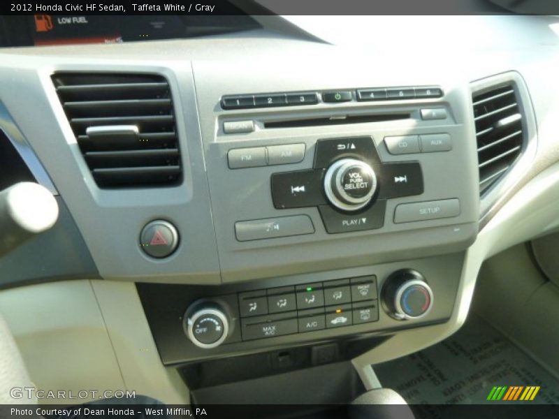 Taffeta White / Gray 2012 Honda Civic HF Sedan