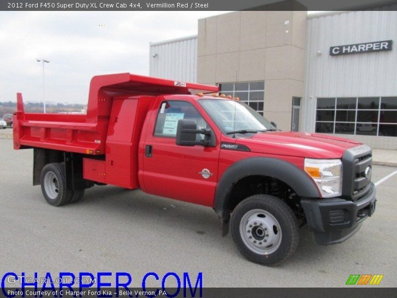 Vermillion Red / Steel 2012 Ford F450 Super Duty XL Crew Cab 4x4