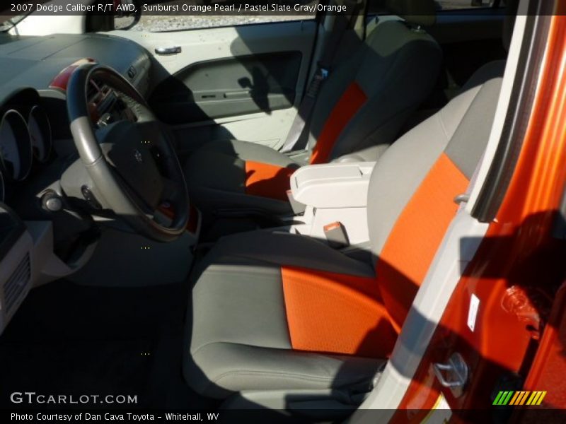 Sunburst Orange Pearl / Pastel Slate Gray/Orange 2007 Dodge Caliber R/T AWD