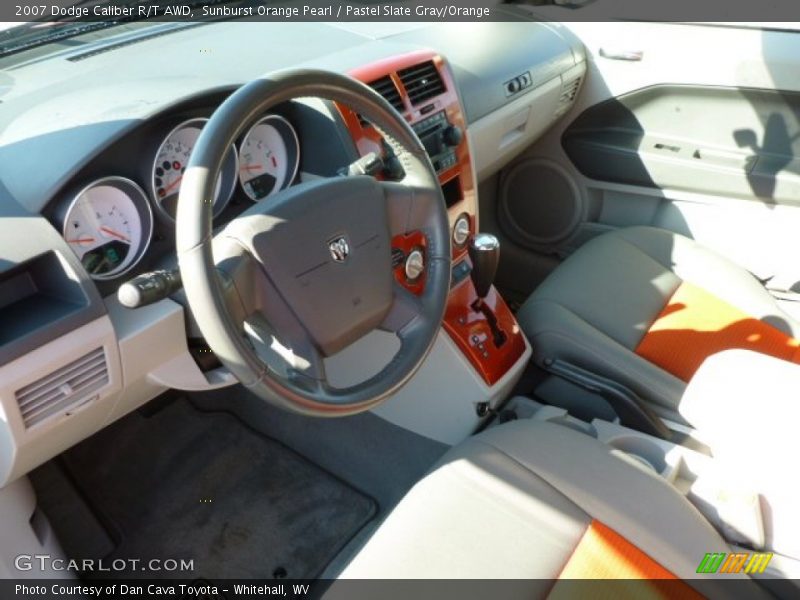 Sunburst Orange Pearl / Pastel Slate Gray/Orange 2007 Dodge Caliber R/T AWD