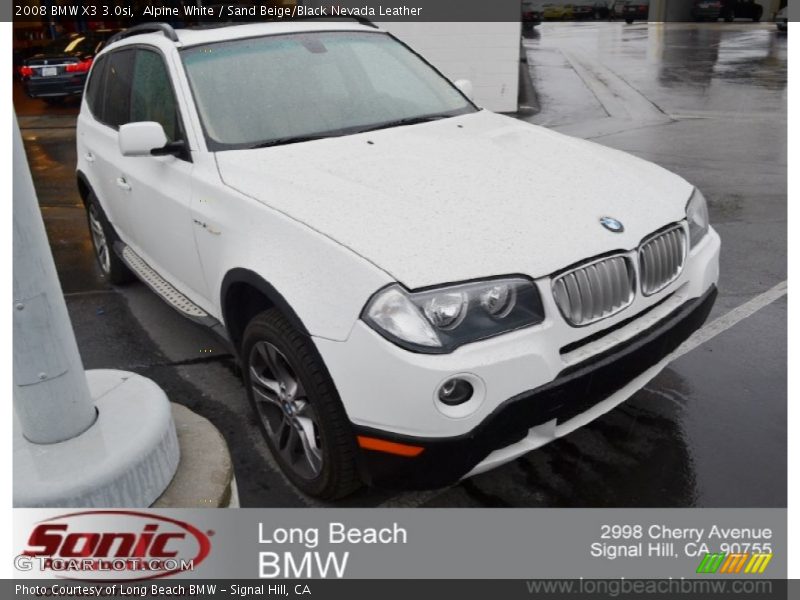 Alpine White / Sand Beige/Black Nevada Leather 2008 BMW X3 3.0si
