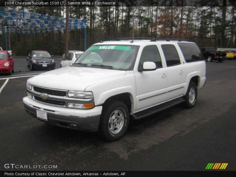 Summit White / Tan/Neutral 2004 Chevrolet Suburban 1500 LT
