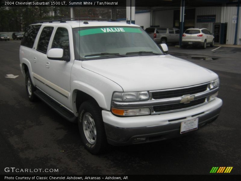 Summit White / Tan/Neutral 2004 Chevrolet Suburban 1500 LT