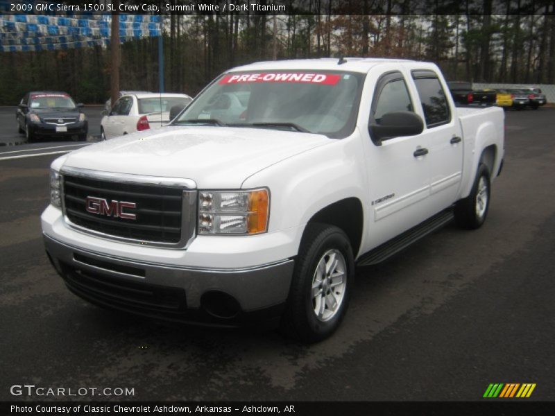 Summit White / Dark Titanium 2009 GMC Sierra 1500 SL Crew Cab