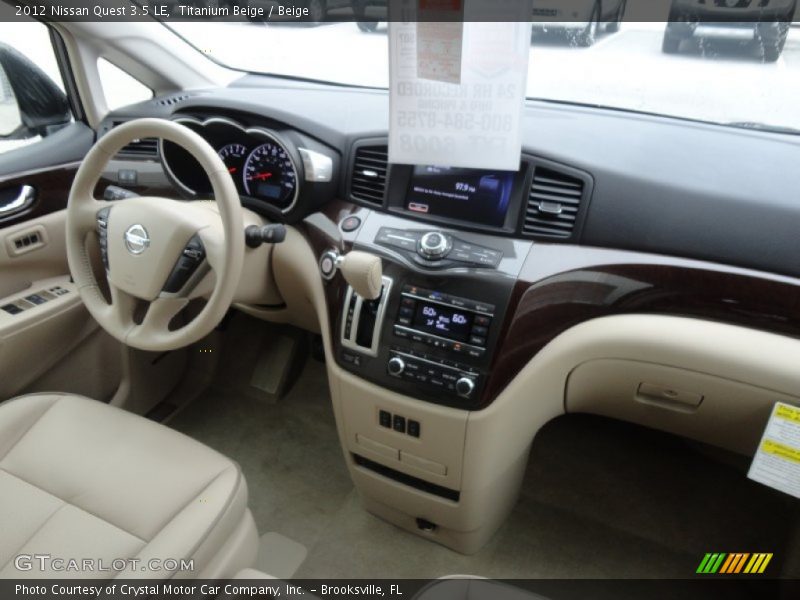 Dashboard of 2012 Quest 3.5 LE