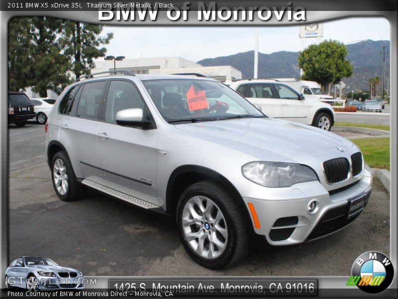 Titanium Silver Metallic / Black 2011 BMW X5 xDrive 35i