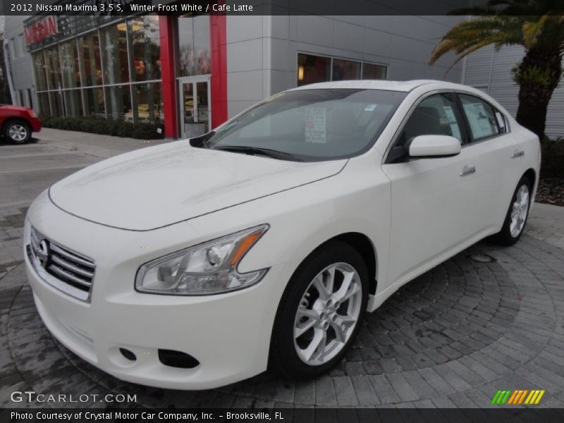 Winter Frost White / Cafe Latte 2012 Nissan Maxima 3.5 S