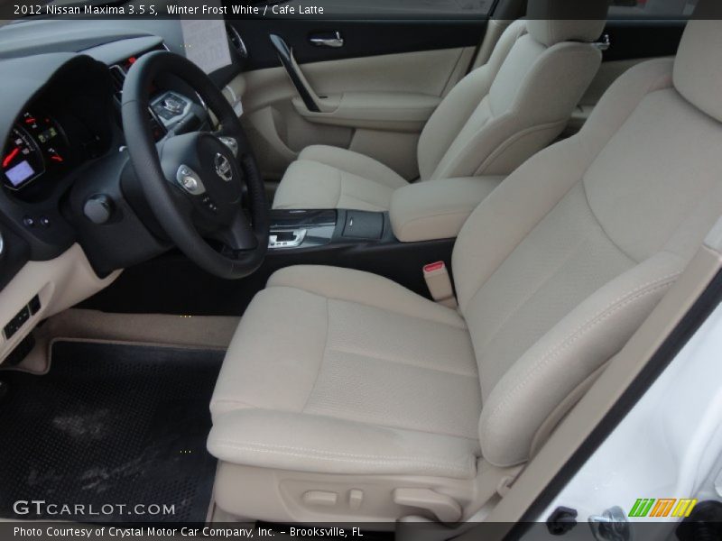 Winter Frost White / Cafe Latte 2012 Nissan Maxima 3.5 S