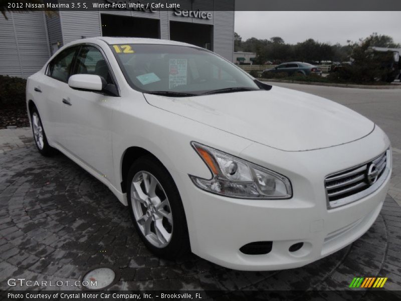 Winter Frost White / Cafe Latte 2012 Nissan Maxima 3.5 S
