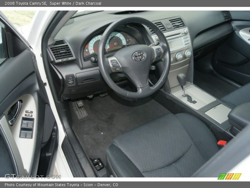 Super White / Dark Charcoal 2008 Toyota Camry SE