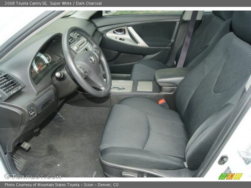 Super White / Dark Charcoal 2008 Toyota Camry SE