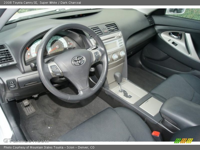 Super White / Dark Charcoal 2008 Toyota Camry SE