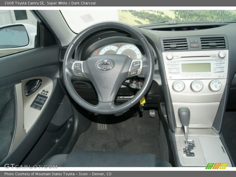 Super White / Dark Charcoal 2008 Toyota Camry SE