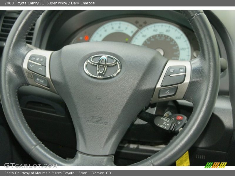 Super White / Dark Charcoal 2008 Toyota Camry SE