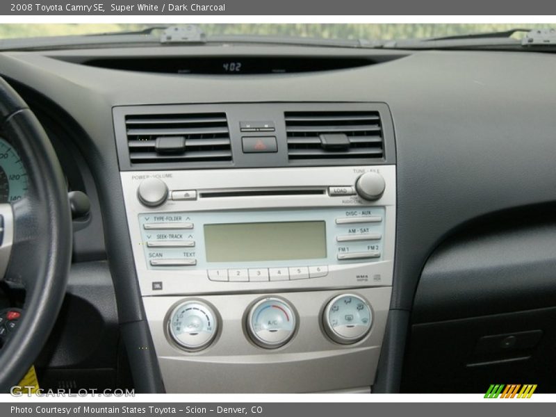 Super White / Dark Charcoal 2008 Toyota Camry SE