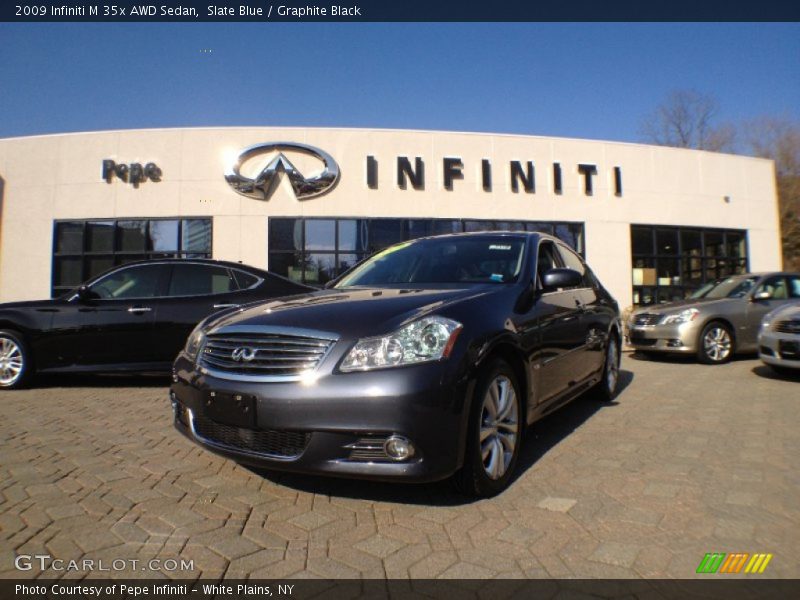 Slate Blue / Graphite Black 2009 Infiniti M 35x AWD Sedan