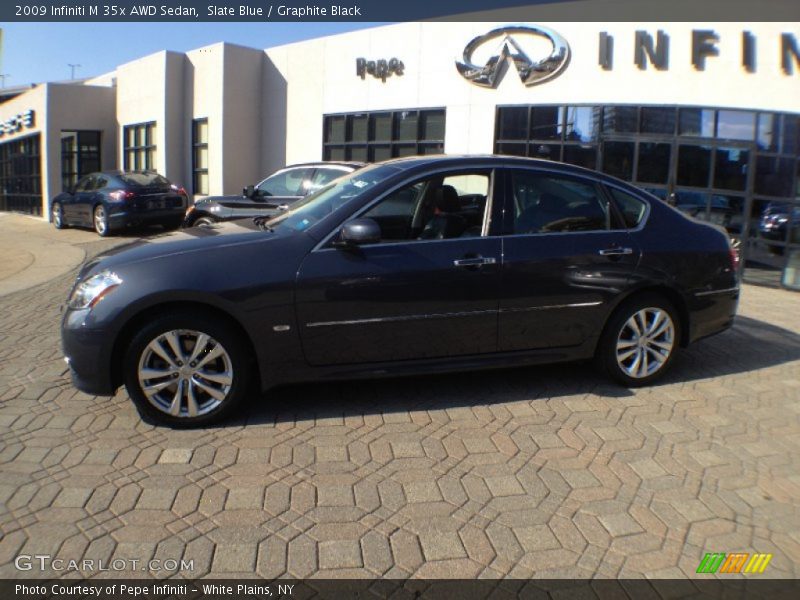 Slate Blue / Graphite Black 2009 Infiniti M 35x AWD Sedan