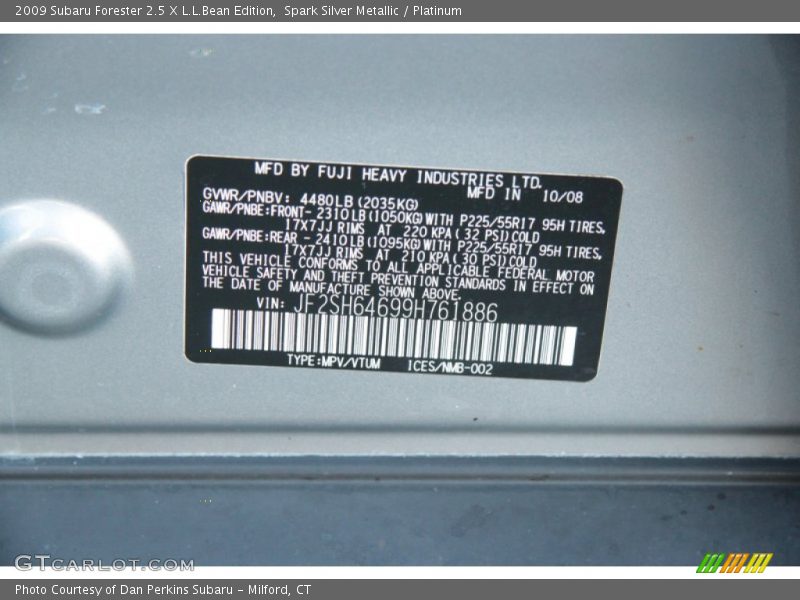 Spark Silver Metallic / Platinum 2009 Subaru Forester 2.5 X L.L.Bean Edition