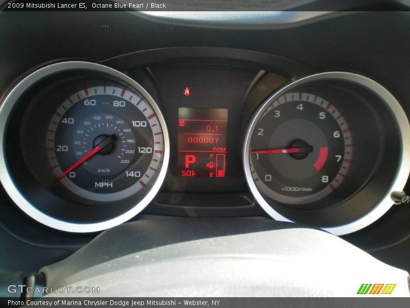 Octane Blue Pearl / Black 2009 Mitsubishi Lancer ES