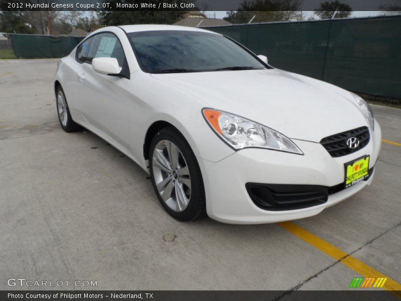 Monaco White / Black Cloth 2012 Hyundai Genesis Coupe 2.0T