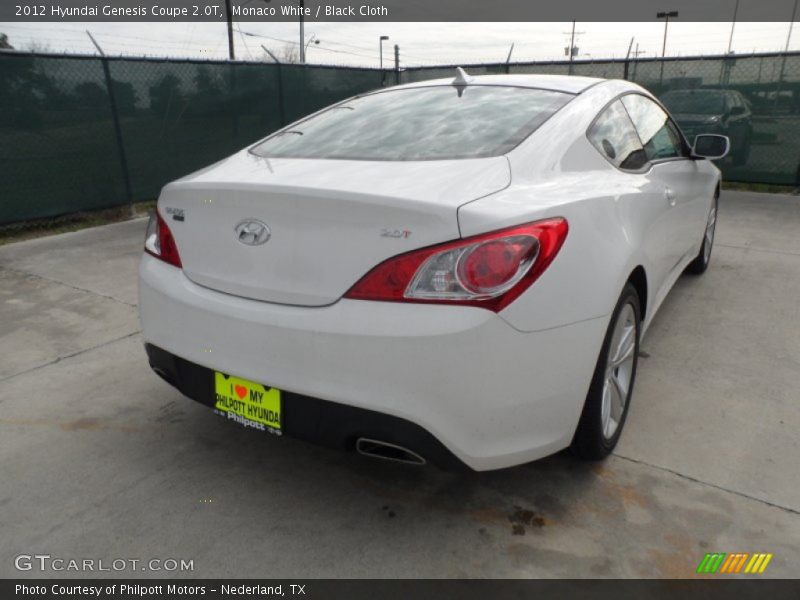 Monaco White / Black Cloth 2012 Hyundai Genesis Coupe 2.0T