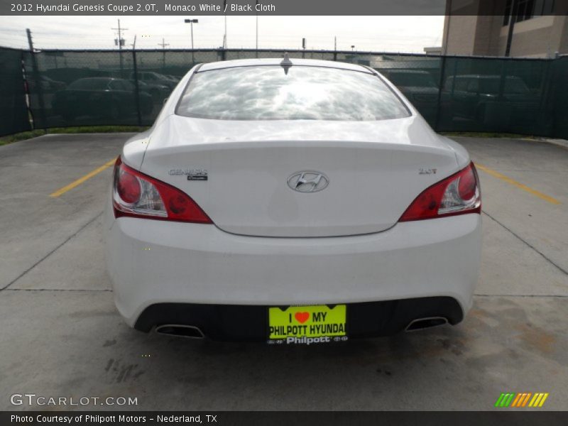 Monaco White / Black Cloth 2012 Hyundai Genesis Coupe 2.0T