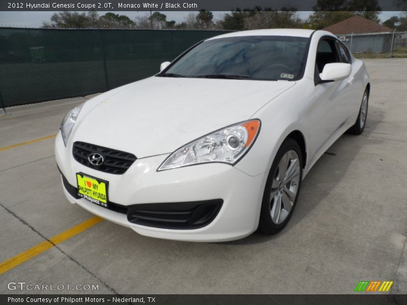 Monaco White / Black Cloth 2012 Hyundai Genesis Coupe 2.0T