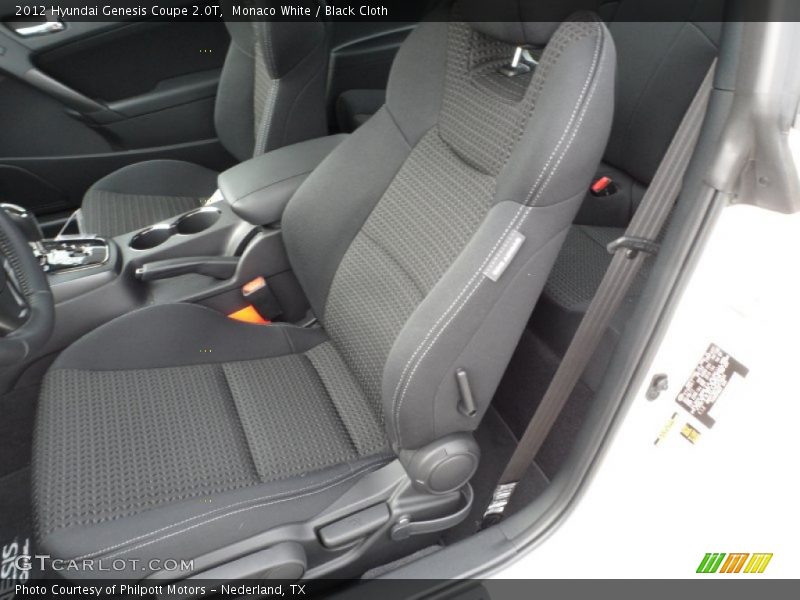 Monaco White / Black Cloth 2012 Hyundai Genesis Coupe 2.0T