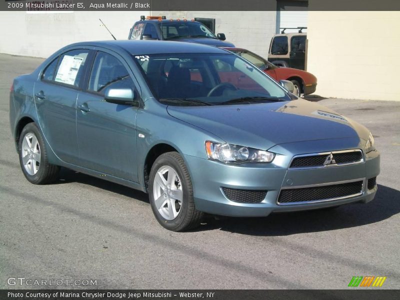 Aqua Metallic / Black 2009 Mitsubishi Lancer ES