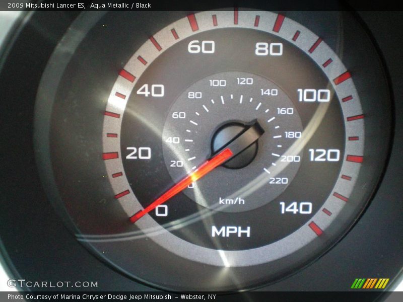 Aqua Metallic / Black 2009 Mitsubishi Lancer ES