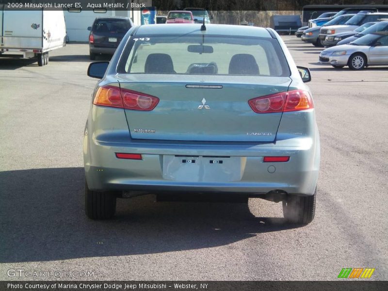 Aqua Metallic / Black 2009 Mitsubishi Lancer ES