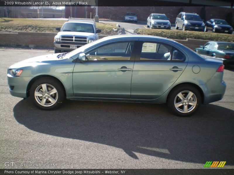 Aqua Metallic / Black 2009 Mitsubishi Lancer ES