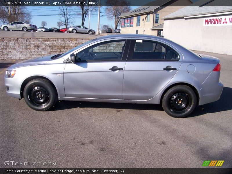 Apex Silver Metallic / Black 2009 Mitsubishi Lancer DE
