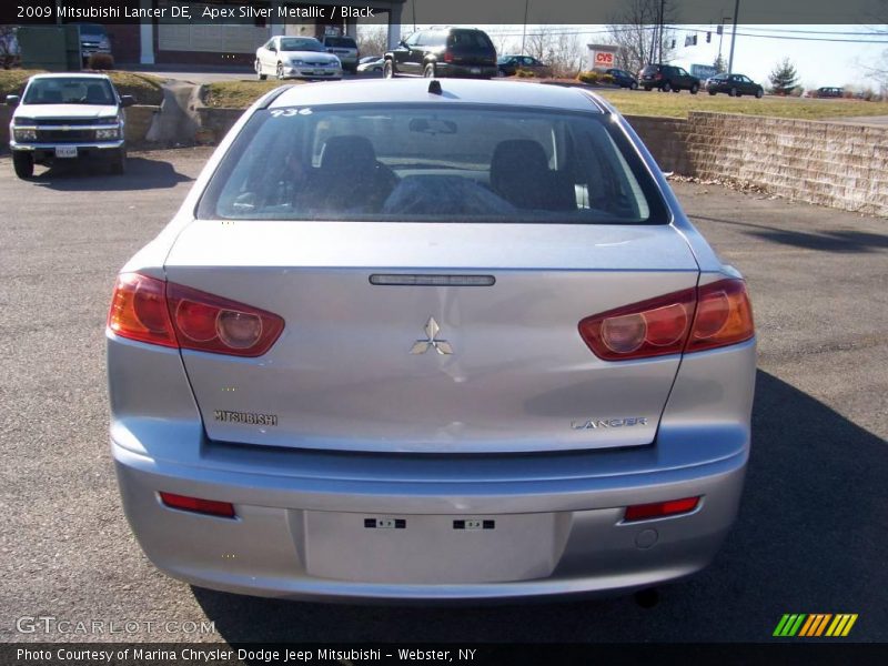 Apex Silver Metallic / Black 2009 Mitsubishi Lancer DE