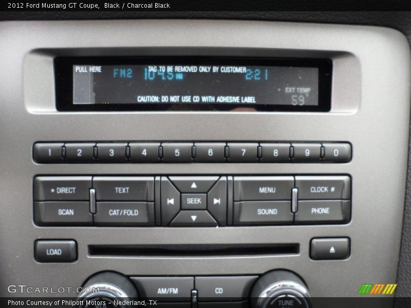 Controls of 2012 Mustang GT Coupe