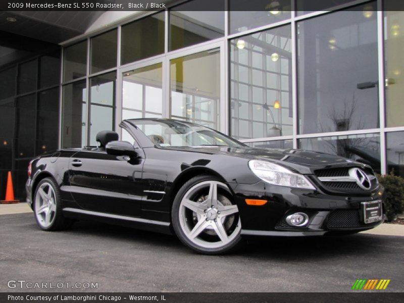 Black / Black 2009 Mercedes-Benz SL 550 Roadster