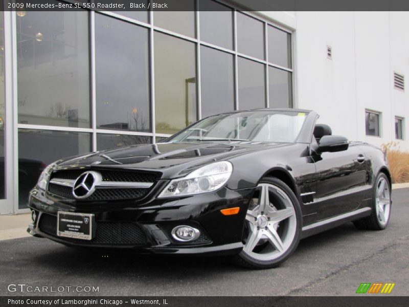 Black / Black 2009 Mercedes-Benz SL 550 Roadster