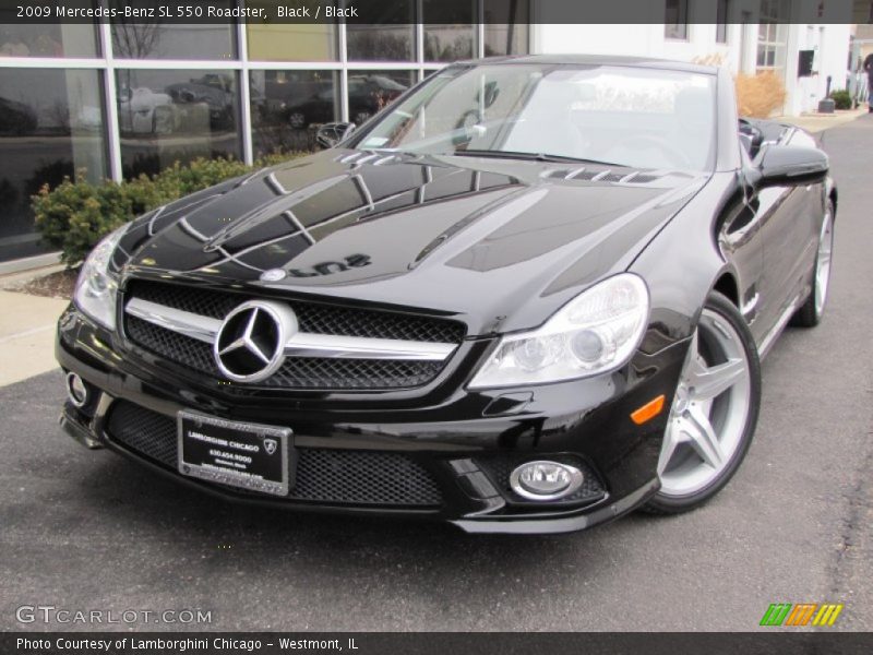 Black / Black 2009 Mercedes-Benz SL 550 Roadster
