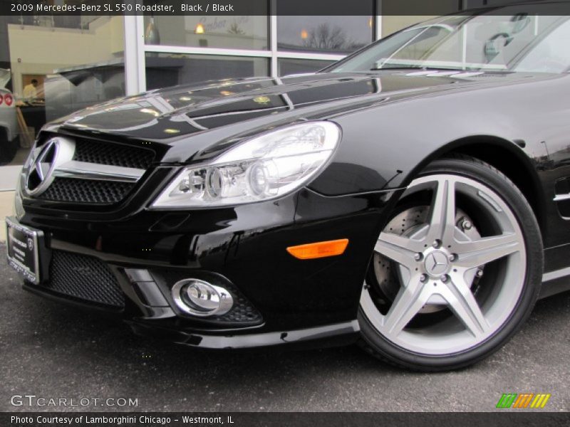 Black / Black 2009 Mercedes-Benz SL 550 Roadster